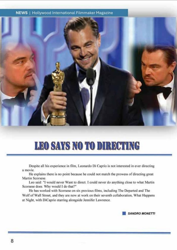 Leonardo DiCaprio holding an Oscar