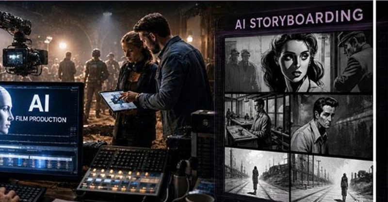 AI storyboarding images from the A24 and Google DeepMind story
