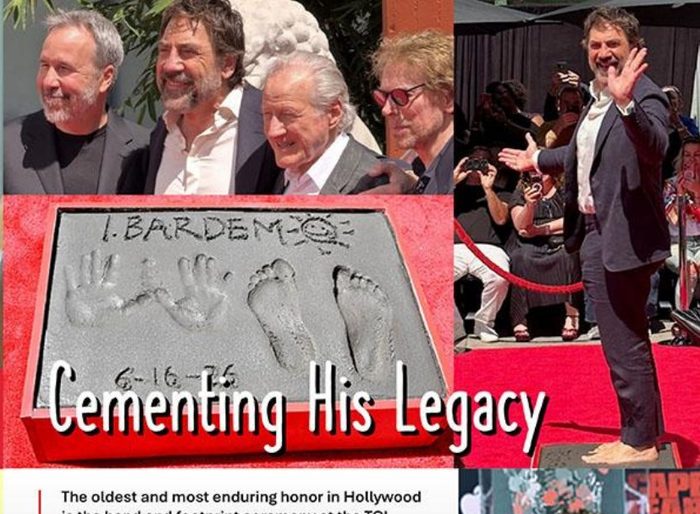 Javier Bardem's handprints at the TCL Chinese Theatre