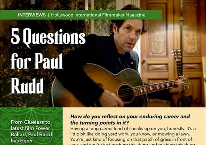Paul Rudd with a guitar, 5 Questions page